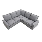 Canapé sectionnel en lin en forme de L avec 2 fauteuils inclinables électriques et port USB pour salon