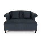 Causeuse capitonnée anthracite 66 avec chaise longue et pieds en bouleau
