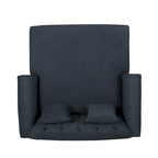 Causeuse capitonnée anthracite 66 avec chaise longue et pieds en bouleau