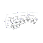 Canapé d'angle de luxe en velours côtelé jaune 118,1 po en forme de U avec 6 places, pouf et 3 coussins décoratifs