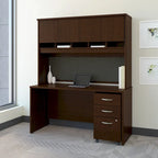 Bureau de 60 W avec huche et tiroirs – Poste de travail et de rangement pour bureau à domicile
