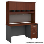 Bureau de 60 W avec huche et tiroirs – Poste de travail et de rangement pour bureau à domicile