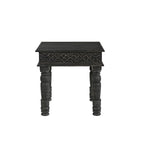 HomeRoots Table d'appoint en bois massif patiné noir de 24 po - 24 po