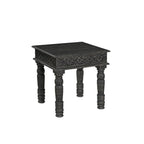 HomeRoots Table d'appoint en bois massif patiné noir de 24 po - 24 po