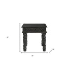 HomeRoots Table d'appoint en bois massif patiné noir de 24 po - 24 po