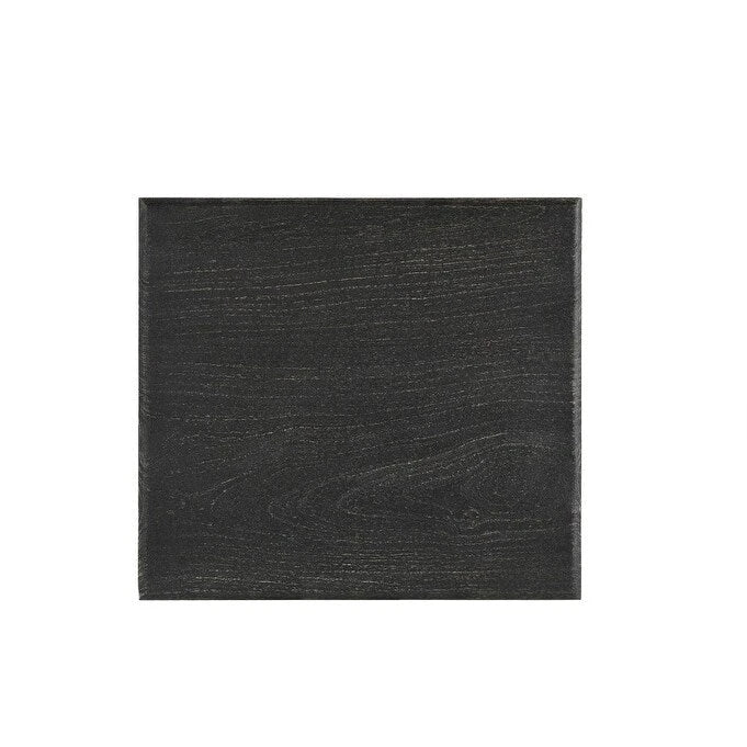 HomeRoots Table d'appoint en bois massif patiné noir de 24 po - 24 po