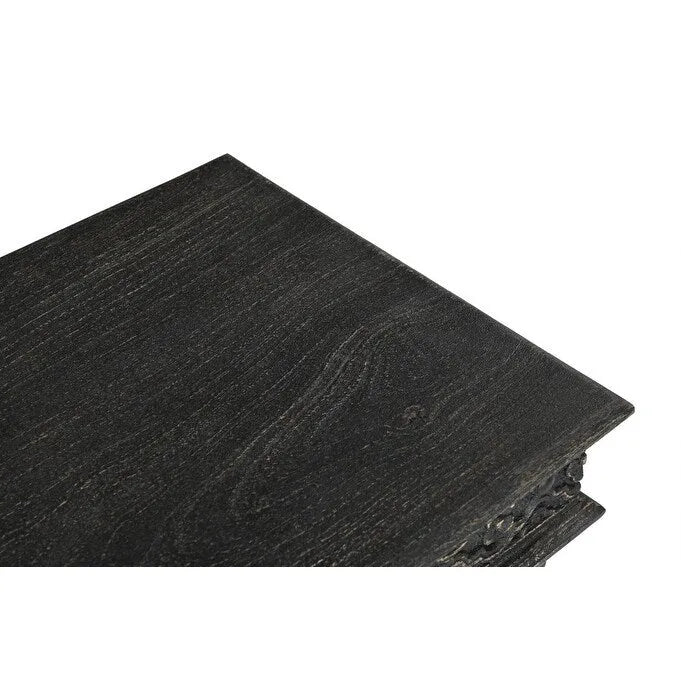 HomeRoots Table d'appoint en bois massif patiné noir de 24 po - 24 po
