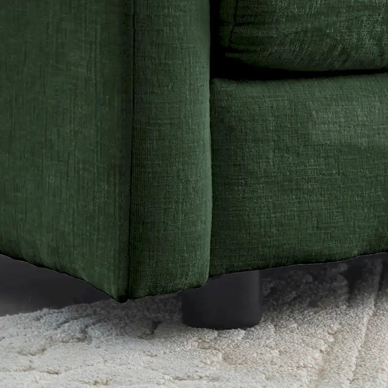 Canapé-lit sectionnel modulaire 4 pièces en chenille avec pouf