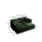 Canapé-lit sectionnel modulaire 4 pièces en chenille avec pouf