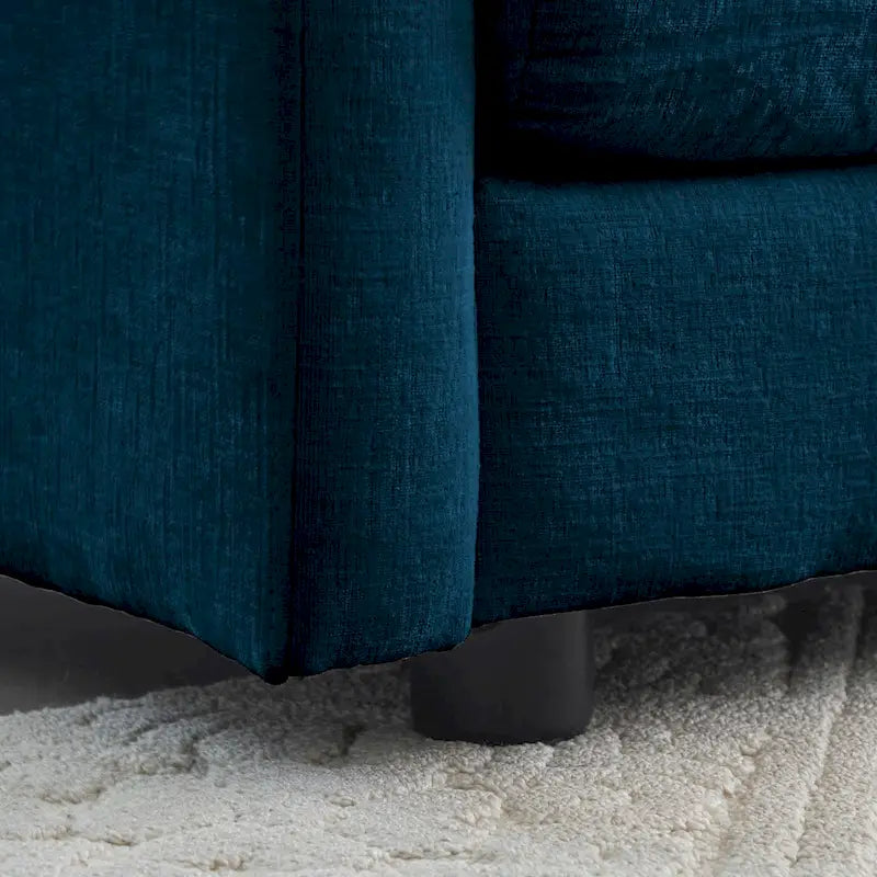 Canapé-lit sectionnel modulaire 4 pièces en chenille avec pouf