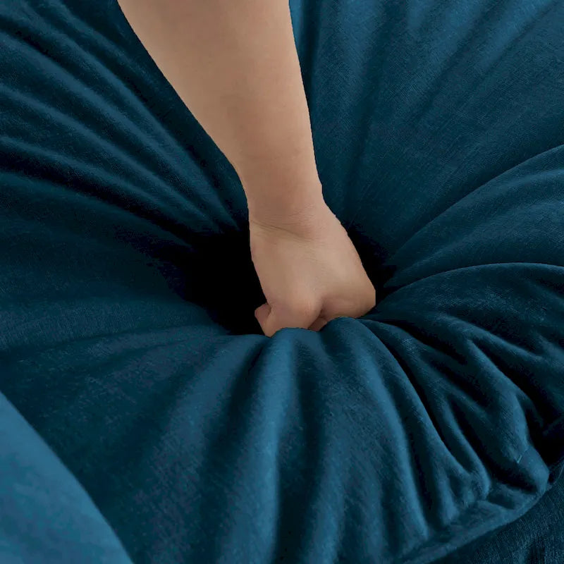Canapé-lit sectionnel modulaire 4 pièces en chenille avec pouf