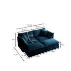 Canapé-lit sectionnel modulaire 4 pièces en chenille avec pouf