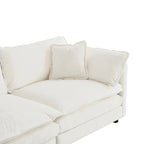 Canapé-lit sectionnel modulaire 4 pièces en chenille avec pouf