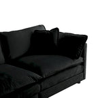 Canapé-lit sectionnel modulaire 4 pièces en chenille avec pouf