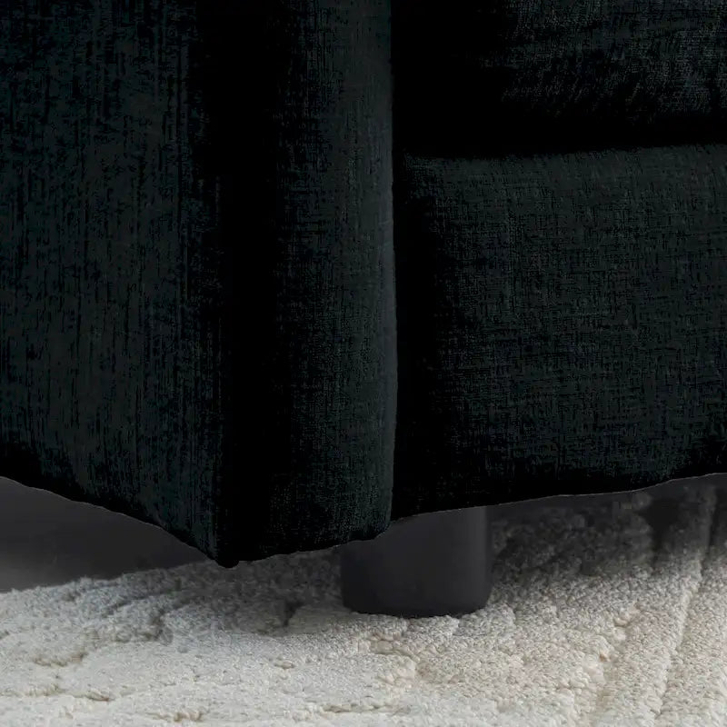 Canapé-lit sectionnel modulaire 4 pièces en chenille avec pouf