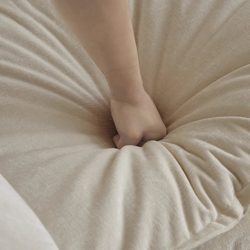 Canapé-lit sectionnel modulaire 4 pièces en chenille avec pouf