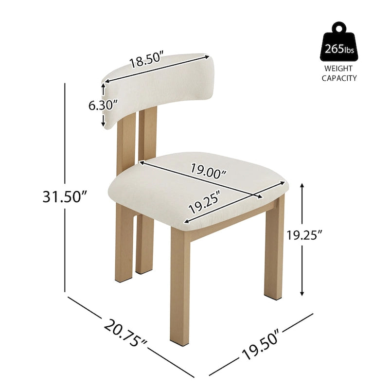 Ensemble de salle à manger en bois 7 pièces – Table extensible avec 6 chaises rembourrées