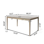Ensemble de salle à manger en bois 7 pièces – Table extensible avec 6 chaises rembourrées