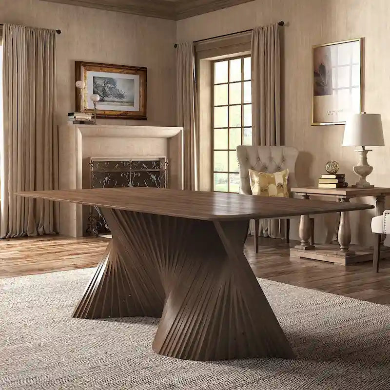 Table à manger en bois Norvik Wave Base par iNSPIRE Q Modern