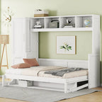 Lit escamotable intelligent double/queen avec armoire et rangement, système peu encombrant