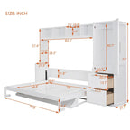 Full/Queen Smart Murphy Bed with Wardrobe & Storage, Space-Saving System
