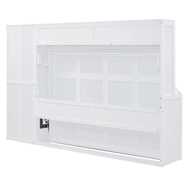 Lit escamotable intelligent double/queen avec armoire et rangement, système peu encombrant