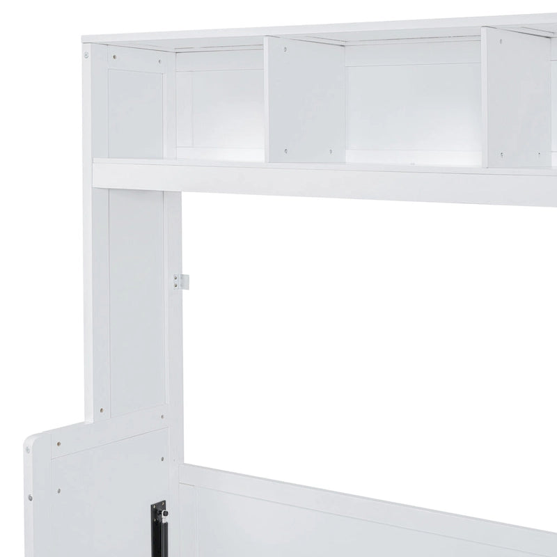 Lit escamotable intelligent double/queen avec armoire et rangement, système peu encombrant