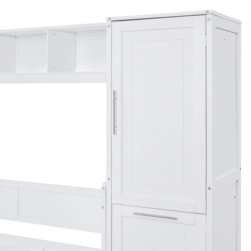 Lit escamotable intelligent double/queen avec armoire et rangement, système peu encombrant