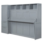 Lit escamotable intelligent double/queen avec armoire et rangement, système peu encombrant