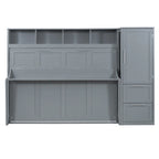 Lit escamotable intelligent double/queen avec armoire et rangement, système peu encombrant