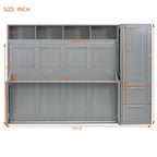 Lit escamotable intelligent double/queen avec armoire et rangement, système peu encombrant