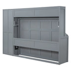 Lit escamotable intelligent double/queen avec armoire et rangement, système peu encombrant