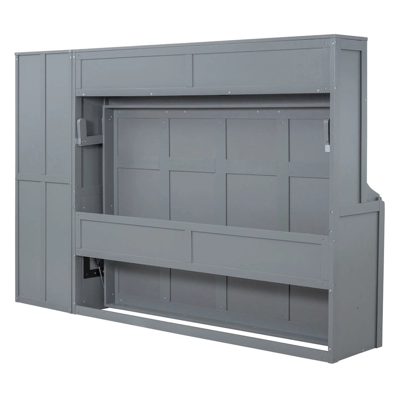Lit escamotable intelligent double/queen avec armoire et rangement, système peu encombrant