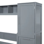 Lit escamotable intelligent double/queen avec armoire et rangement, système peu encombrant