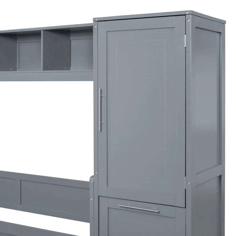 Lit escamotable intelligent double/queen avec armoire et rangement, système peu encombrant