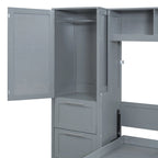 Lit escamotable intelligent double/queen avec armoire et rangement, système peu encombrant