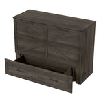 Lit escamotable pliant en bois avec grand tiroir de rangement sous le lit et prises électriques et ports USB latéraux
