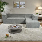 112,2 Canapé-lit modulable en forme de L en chenille avec design combinable librement et sans assemblage requis