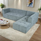 112,2 Canapé-lit modulable en forme de L en chenille avec design combinable librement et sans assemblage requis