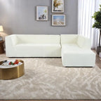 112,2 Canapé-lit modulable en forme de L en chenille avec design combinable librement et sans assemblage requis