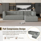 112,2 Canapé-lit modulable en forme de L en chenille avec design combinable librement et sans assemblage requis