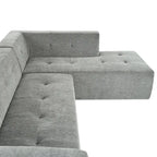 112,2 Canapé-lit modulable en forme de L en chenille avec design combinable librement et sans assemblage requis