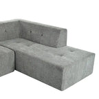 112,2 Canapé-lit modulable en forme de L en chenille avec design combinable librement et sans assemblage requis