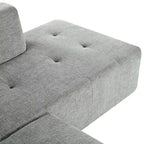 112,2 Canapé-lit modulable en forme de L en chenille avec design combinable librement et sans assemblage requis