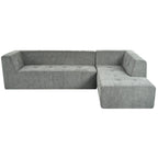 112,2 Canapé-lit modulable en forme de L en chenille avec design combinable librement et sans assemblage requis
