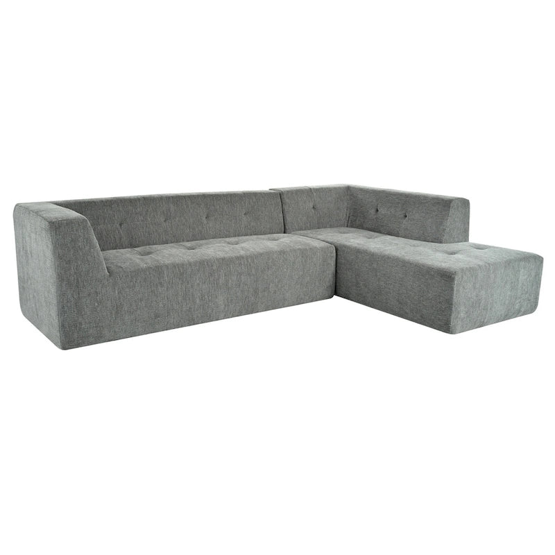 112,2 Canapé-lit modulable en forme de L en chenille avec design combinable librement et sans assemblage requis