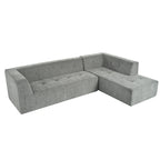 112,2 Canapé-lit modulable en forme de L en chenille avec design combinable librement et sans assemblage requis