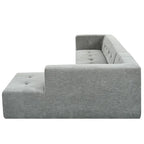 112,2 Canapé-lit modulable en forme de L en chenille avec design combinable librement et sans assemblage requis
