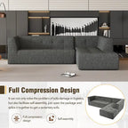 112,2 Canapé-lit modulable en forme de L en chenille avec design combinable librement et sans assemblage requis