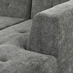 112,2 Canapé-lit modulable en forme de L en chenille avec design combinable librement et sans assemblage requis